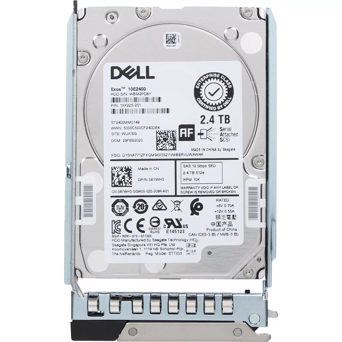 Dell 1D0F5 2.4TB 10K SAS 12Gbps 512e Hot Plug Hard Drive With Tray
