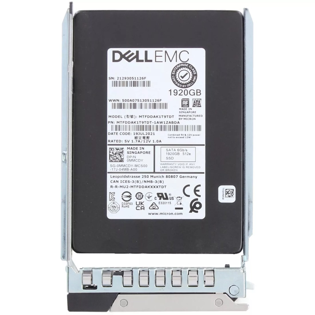 Dell MMCDY 1.92TB SATA-6Gbps Mixed Use 3DWPD 2.5-Inch Hot Plug SSD New
