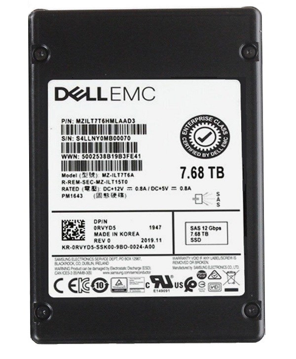 KIOXIA SDFUS83DAB02T 7.68TB Read Intensive SAS 12Gbps 512e