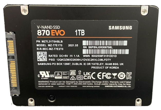 Samsung 870 EVO MZ7L31T0HBLB - SSD - 1 TB - SATA 6Gb/s Brand New