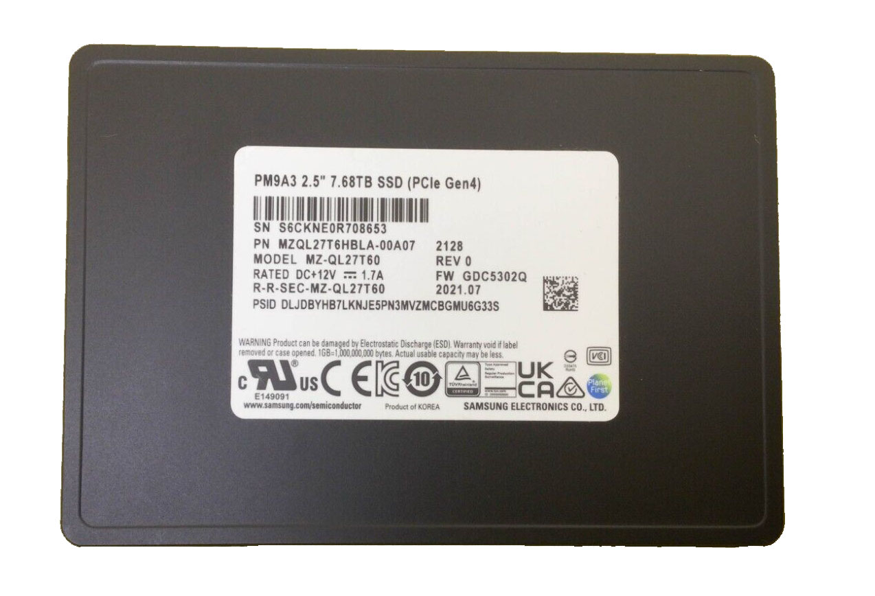 farve Låne Ulykke Samsung MZQL27T6HBLA PM9A3 7.68Tb U.2 Gen4 x4/dual port x2 NVMe 2.5 Inch  Datacenter SSD - ServerSupply.com
