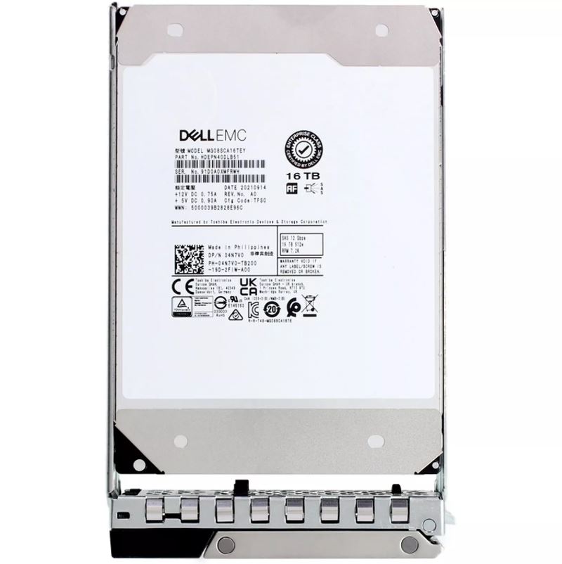 Dell EMC 4N7V0 16TB 7.2K RPM SAS-12Gbps 512e 3.5in Hot-Plug Dell EMC 4N7V0 16TB 7.2K RPM SAS-12Gbps 512e 3.5in Hot-Plug