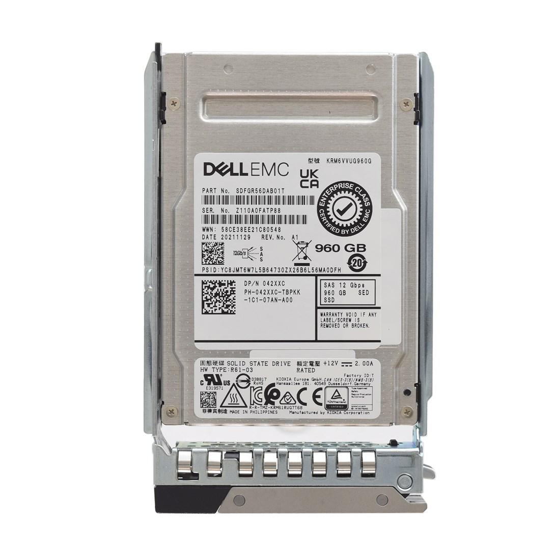 Dell 42XXC 960gb SED SAS-12Gbps Mixed Use 3DWPD 2.5inch Hot-Plug SSD