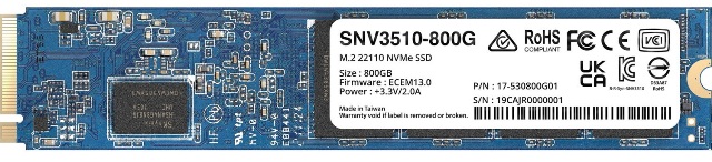 Synology SNV3410-800G - SSD 800 Go M.2 2280 NVMe - PCIe 3.0 x4
