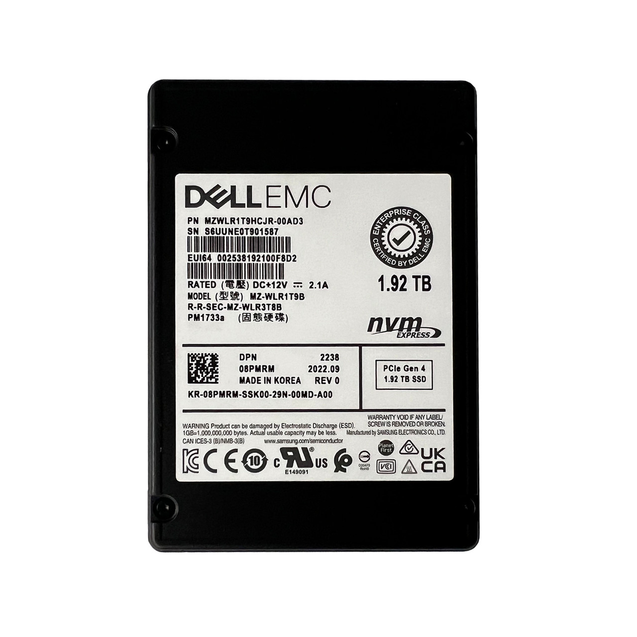 Samsung PM1733 MZWLR1T9HBJR-00AD3 Read Intensive SSD 1.92 TB