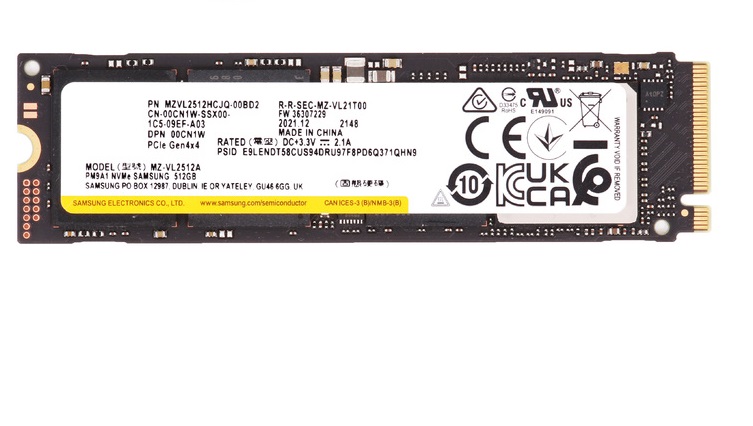 Samsung PM9A1 PCIe 4 M.2 512GB NVMe Solid State Drive - MZVL2512HCJQ-00A00  - Solid State Drives 
