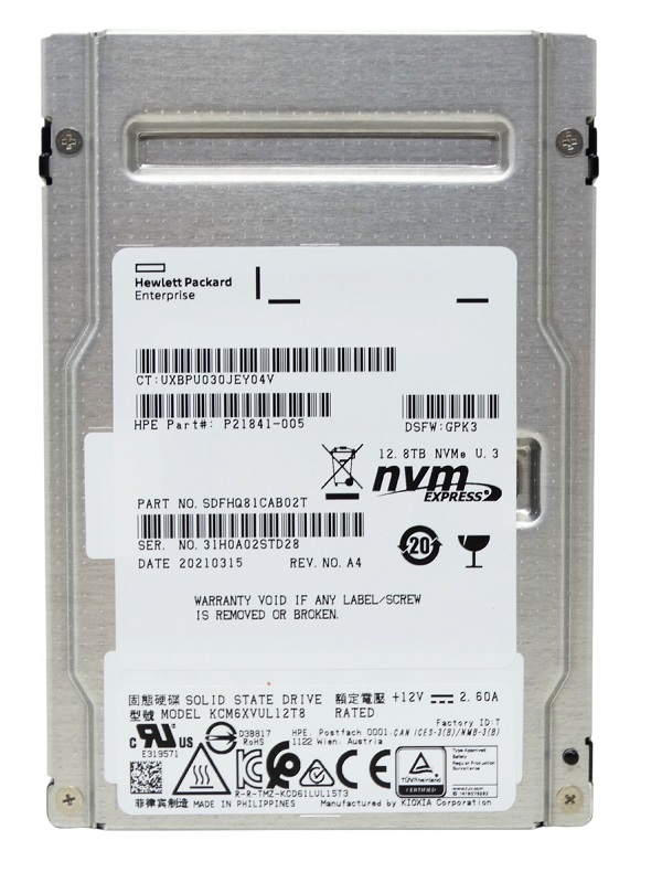 新品TSUKUMOi7 11700/8G/SSD500/Office2019HB Kioxia KCD8XPUG12T8 12.8TB Mixed Use PCI-e 5.0 X4 SIE 2.5