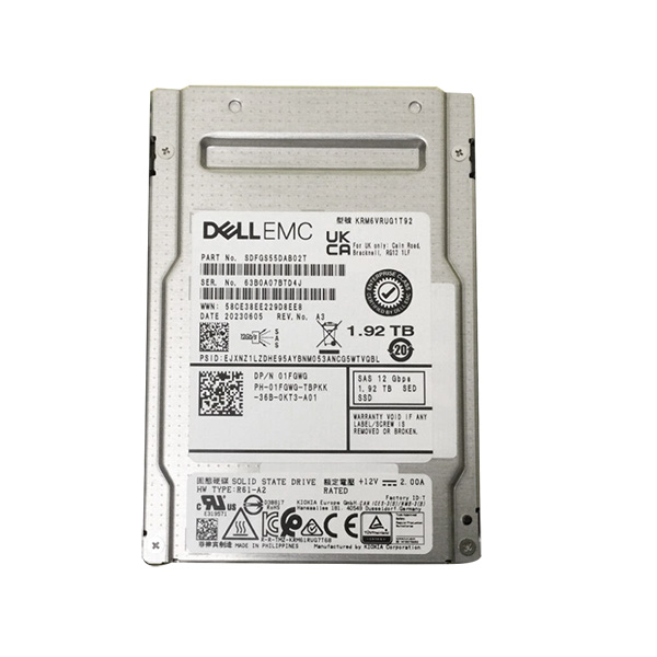 KIOXIA SDFGS55DAB02T 1.92TB SED SAS-12Gbps 2.5-Inch Read Intensive