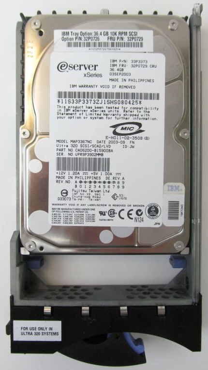 IBM 32P0729 Hard drive - 36 GB - Hot-swap - 3.5