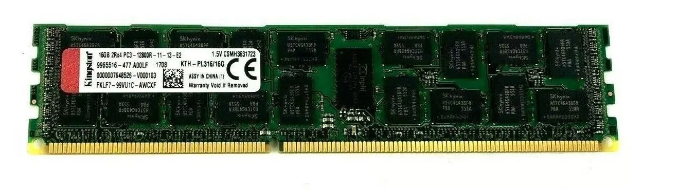 Kingston KTH-PL316/16G 16GB PC3-12800 DDR3-1600MHz 2Rx4 Ecc Memory ...