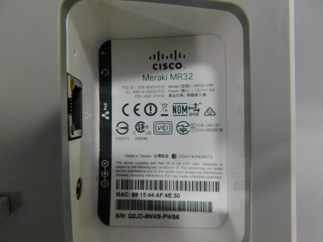 Cisco MR32HW Meraki MR32 Cloud Managed wireless access point