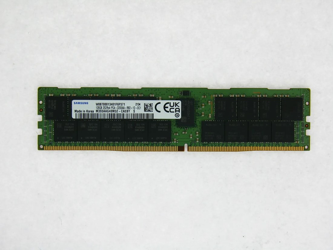 Samsung M393AAG40M32-CAE 128GB PC4-25600 DDR4-3200Mbps 4RX4 ECC Memory New