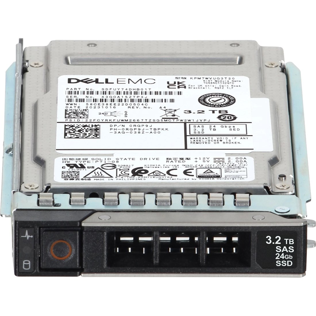 Dell RGP9J 3.2Tb SED SAS-24Gbps Mixed Use 3DWPD 2.5Inch SSD