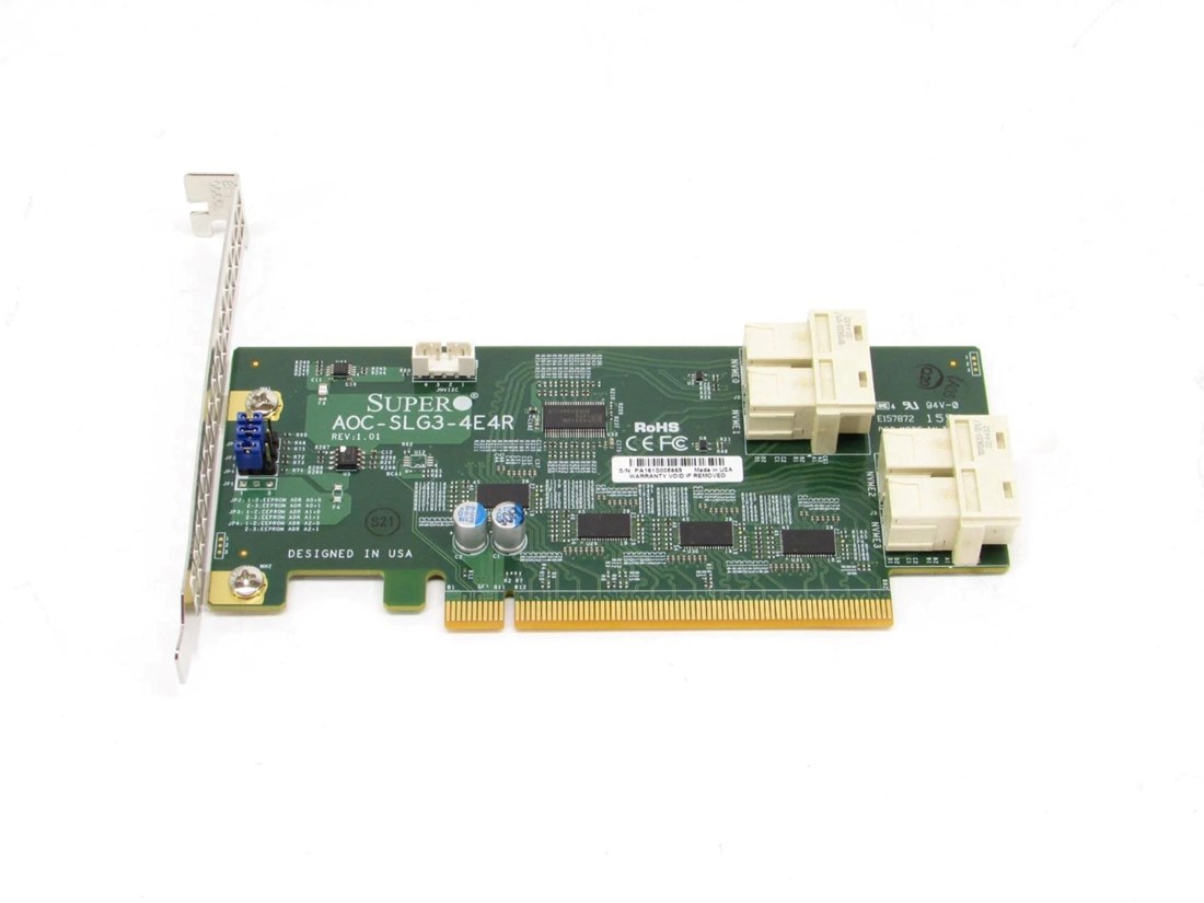 Contrôleur HBA Supermicro AOC-SLG3-4E4R, PCIe 3.0 X16, Pour NVMe, Occasion Garanti 1 An